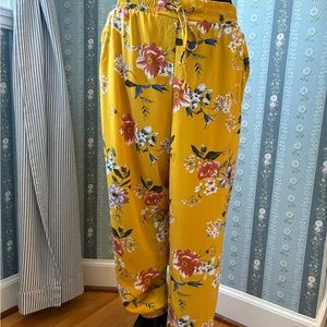 Floral Drawstring Dress Pants